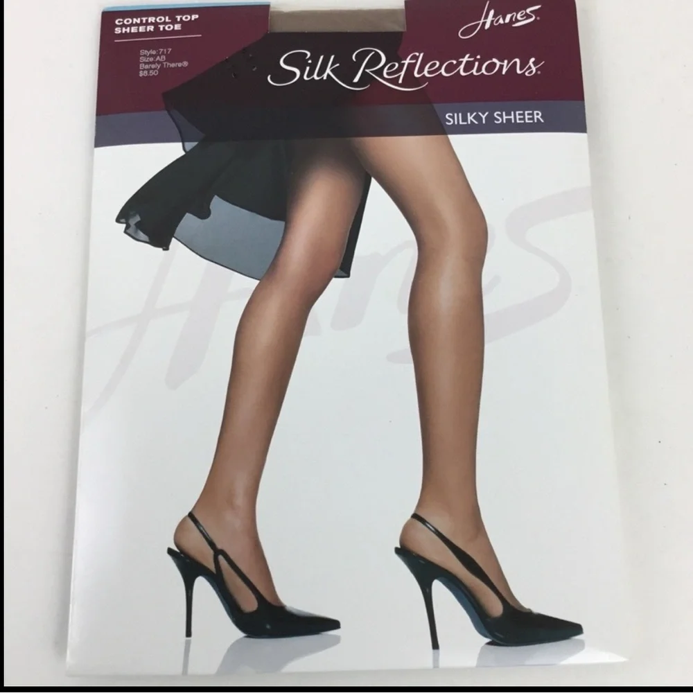 Hanes Silk Reflections Silky Sheer Control Top Pantyhose Size AB Barely There